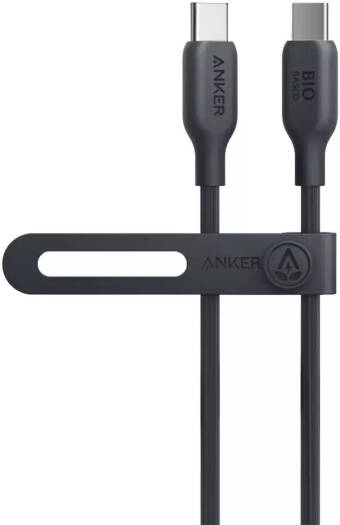 Anker 544 PowerLine USB-C To USB-C Cable, 3ft Bio-Based Eco-Friendly Material, 25000 Bend Lifespan, Fast Charging Output Of 100W PD, Universal Compatibility, Black | A80F1H11