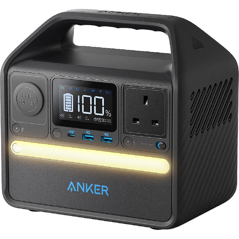 Anker 521 Portable Power Station | 200W | 256Wh | LiFePO4 Battery | Multi-Device Charging | A1720211 - Black